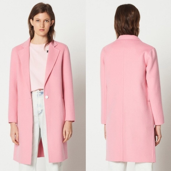 Sandro Pink Wool Coat - Picture 3 of 3